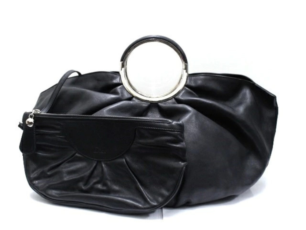 Christian Dior handbag calfskin black pouch
